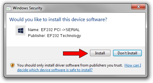 EF232 Technology EF232 PCI ->SERIAL setup file 2016776