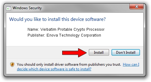 Enova Technology Corporation Verbatim Protable Crypto Processor driver installation 1879552