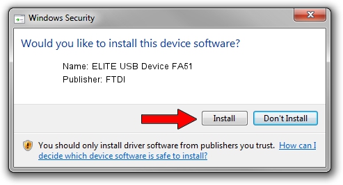FTDI ELITE USB Device FA51 driver installation 1425146