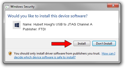 Download and install FTDI Hubert Hoegl's USB to JTAG Channel A - driver id  1363695