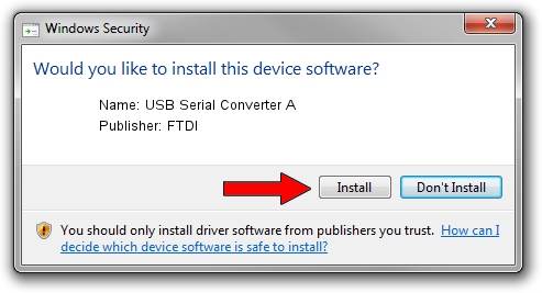 Download and install FTDI USB Serial Converter A driver id 1667848
