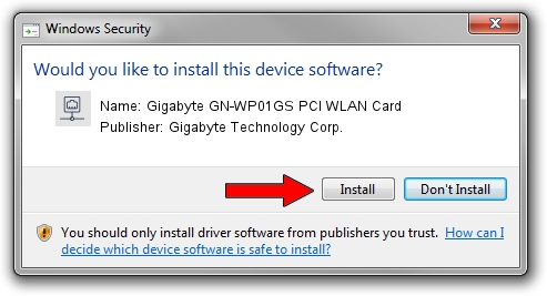 Gigabyte Technology Corp. Gigabyte GN-WP01GS PCI WLAN Card setup file 1946559