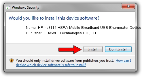 HUAWEI Technologies CO.,LTD HP hs3114 HSPA Mobile Broadband USB Enumerator Device driver installation 1204796