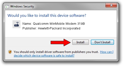 Hewlett-Packard Incorporated Qualcomm WinMobile Modem 319B driver installation 25824