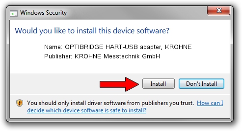 KROHNE Messtechnik GmbH OPTIBRIDGE HART-USB adapter, KROHNE setup file 4363724