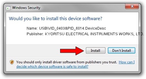 KYORITSU ELECTRICAL INSTRUMENTS WORKS, LTD. USB\VID_0403&PID_6014.DeviceDesc setup file 4581739