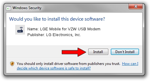 LG Electronics, Inc. LGE Mobile for VZW USB Modem setup file 34179