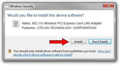 LITE-ON TECHNOLOGY CORPORATION 802.11n Wireless PCI Express Card LAN Adapter driver installation 73294