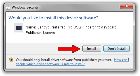 Lenovo Lenovo Preferred Pro USB Fingerprint Keyboard driver installation 1421327