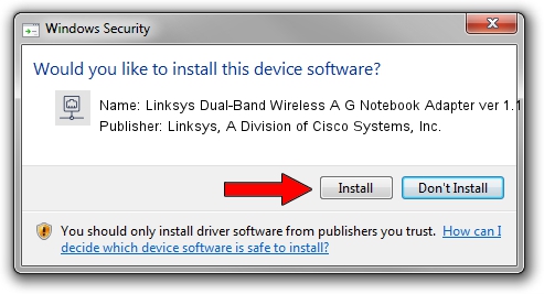 Linksys, A Division of Cisco Systems, Inc. Linksys Dual-Band Wireless A G Notebook Adapter ver 1.1 driver download 1781124