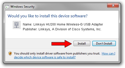 Linksys, A Division of Cisco Systems, Inc. Linksys HU200 Home Wireless-G USB Adapter setup file 1989880