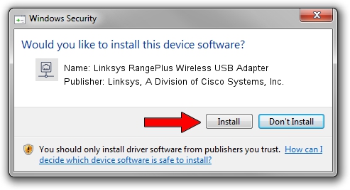 Linksys, A Division of Cisco Systems, Inc. Linksys RangePlus Wireless USB Adapter driver installation 1820310