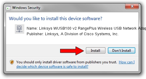 Linksys, A Division of Cisco Systems, Inc. Linksys WUSB100 v2 RangePlus Wireless USB Network Adapter driver installation 1022517