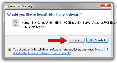 Marvell SysKonnect SK-9E81 1000Base-SX Server Adapter,PCI-Express, Fiber SX/LC driver download 1845249