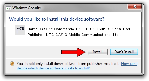 NEC CASIO Mobile Communications, Ltd. G'zOne Commando 4G LTE USB Virtual Serial Port setup file 1210563