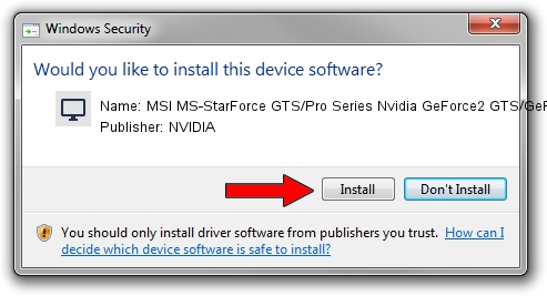 NVIDIA MSI MS-StarForce GTS/Pro Series Nvidia GeForce2 GTS/GeForce2 Pro setup file 1739879