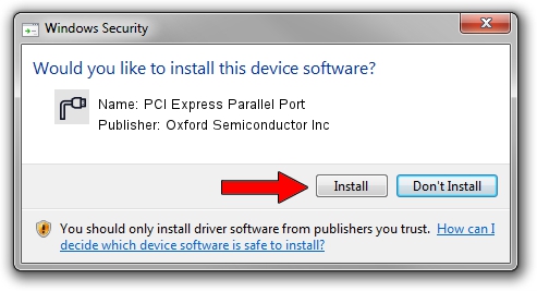 Oxford Semiconductor Inc PCI Express Parallel Port driver installation 1746311