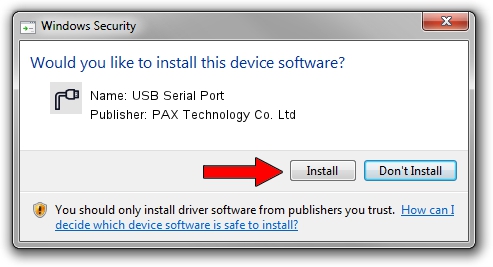 PAX Technology Co. Ltd USB Serial Port setup file 4542997