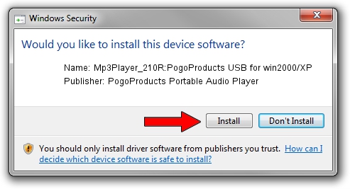 PogoProducts Portable Audio Player Mp3Player_210R:PogoProducts USB for win2000/XP driver installation 1365776