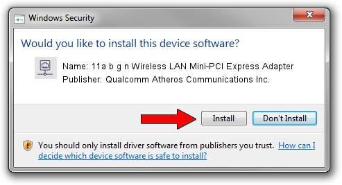 Qualcomm Atheros Communications Inc. 11a b g n Wireless LAN Mini-PCI Express Adapter setup file 1071955