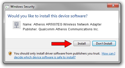 Qualcomm Atheros Communications Inc. Atheros AR5007EG Wireless Network Adapter driver installation 316439