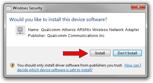 Qualcomm Communications Inc. Qualcomm Atheros AR956x Wireless Network Adapter setup file 4241964