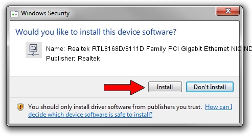 Realtek Realtek RTL8168D/8111D Family PCI Gigabit Ethernet NIC NDIS 6.0 driver installation 1323391