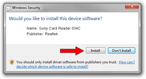 Realtek Sony Card Reader 034C driver installation 1848371