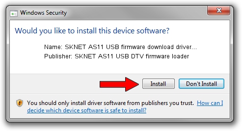 SKNET AS11 USB DTV firmware loader SKNET AS11 USB firmware download driver... setup file 4038033