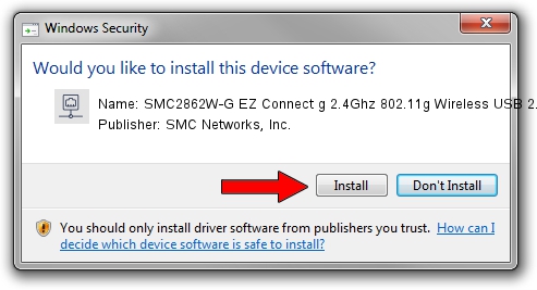 SMC Networks, Inc. SMC2862W-G EZ Connect g 2.4Ghz 802.11g Wireless USB 2.0 Adapter driver installation 1707288