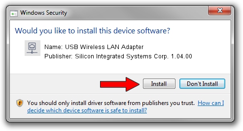 Silicon Integrated Systems Corp. 1.04.00 USB Wireless LAN Adapter driver installation 1679316