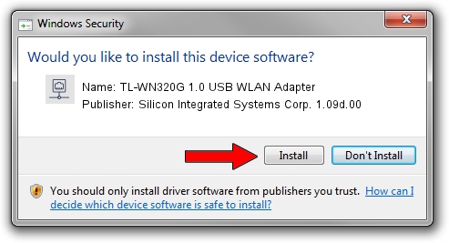 Silicon Integrated Systems Corp. 1.09d.00 TL-WN320G 1.0 USB WLAN Adapter driver installation 1507879