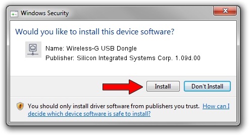 Silicon Integrated Systems Corp. 1.09d.00 Wireless-G USB Dongle driver download 1507914