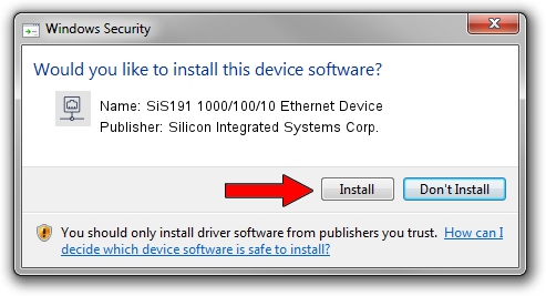 Silicon Integrated Systems Corp. SiS191 1000/100/10 Ethernet Device setup file 1853393