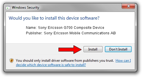 Sony Ericsson Mobile Communications AB Sony Ericsson G700 Composite Device driver installation 1637772