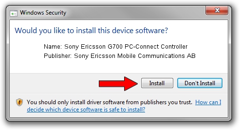 Sony Ericsson Mobile Communications AB Sony Ericsson G700 PC-Connect Controller driver installation 1767441