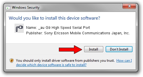 Sony Ericsson Mobile Communications Japan, Inc. _au G9 High Speed Serial Port driver installation 1266881