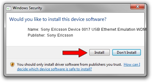 Sony Ericsson Sony Ericsson Device 0017 USB Ethernet Emulation WDM driver installation 1087245