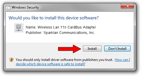 Sparklan Communications, Inc. Wireless Lan 11n CardBus Adapter driver installation 1018570