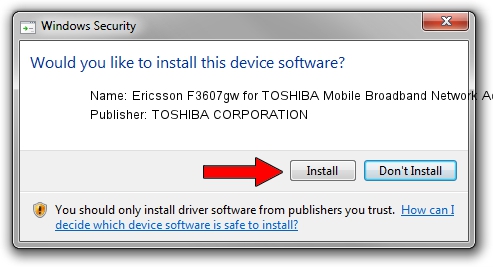 TOSHIBA CORPORATION Ericsson F3607gw for TOSHIBA Mobile Broadband Network Adapter driver installation 1409652
