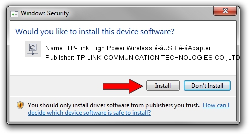 TP-LINK COMMUNICATION TECHNOLOGIES CO.,LTD. TP-Link High Power Wireless é-áUSB é-áAdapter setup file 4833988