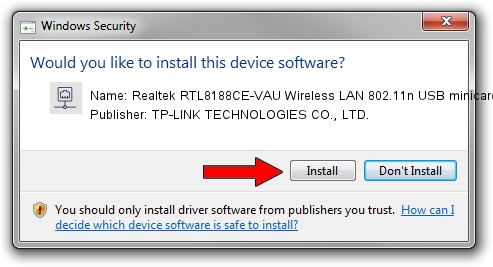 TP-LINK TECHNOLOGIES CO., LTD. Realtek RTL8188CE-VAU Wireless LAN 802.11n USB minicard driver installation 146469