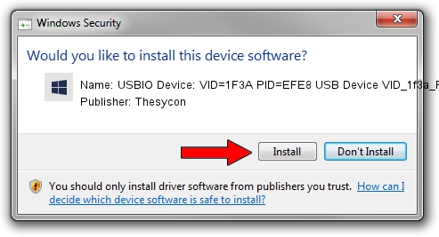Thesycon USBIO Device: VID=1F3A PID=EFE8 USB Device VID_1f3a_PID_efe8 driver installation 1278523