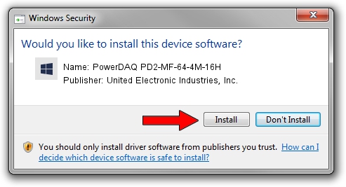 United Electronic Industries, Inc. PowerDAQ PD2-MF-64-4M-16H driver installation 4446653