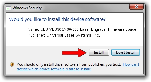 Universal Laser Systems, Inc. ULS VLS360/460/660 Laser Engraver Firmware Loader setup file 840692