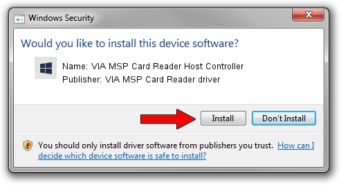 VIA MSP Card Reader driver VIA MSP Card Reader Host Controller driver installation 1441073