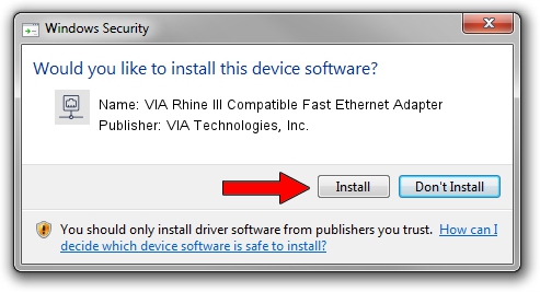 VIA Technologies, Inc. VIA Rhine III Compatible Fast Ethernet Adapter setup file 1912891