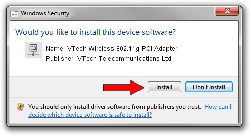 VTech Telecommunications Ltd VTech Wireless 802.11g PCI Adapter driver download 50736