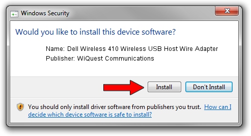 WiQuest Communications Dell Wireless 410 Wireless USB Host Wire Adapter driver download 4511174