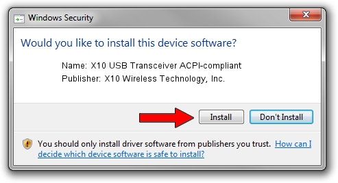 X10 Wireless Technology, Inc. X10 USB Transceiver ACPI-compliant driver download 1514299